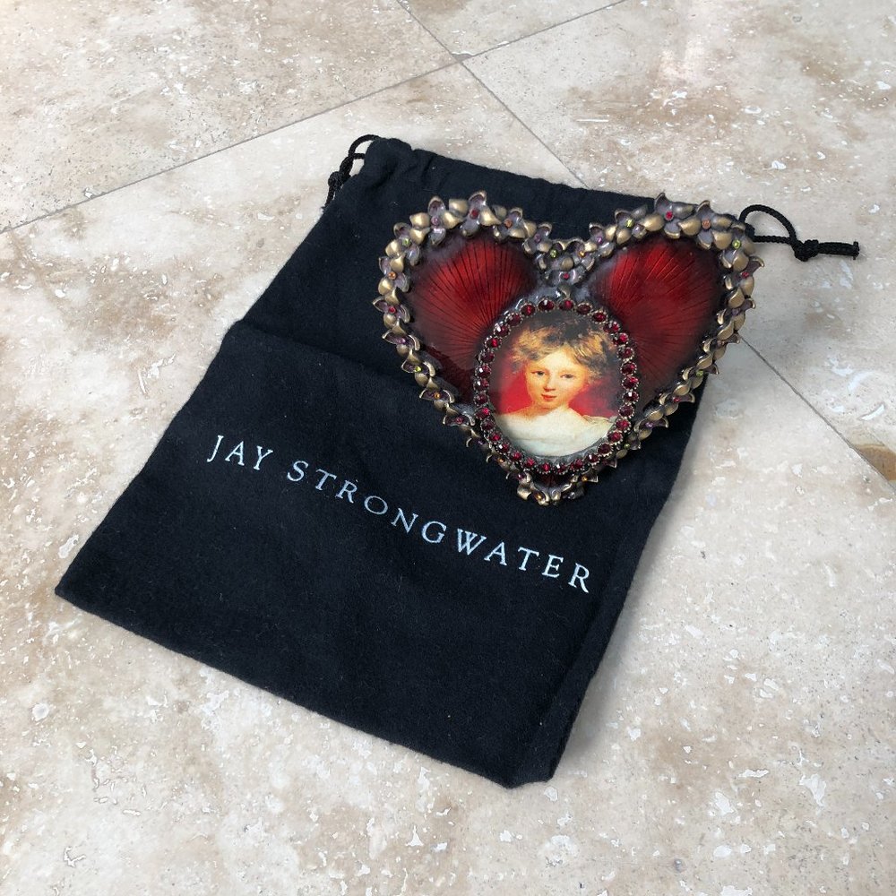 NEW RARE Jay Strongwater Red Jewel Heart Frame